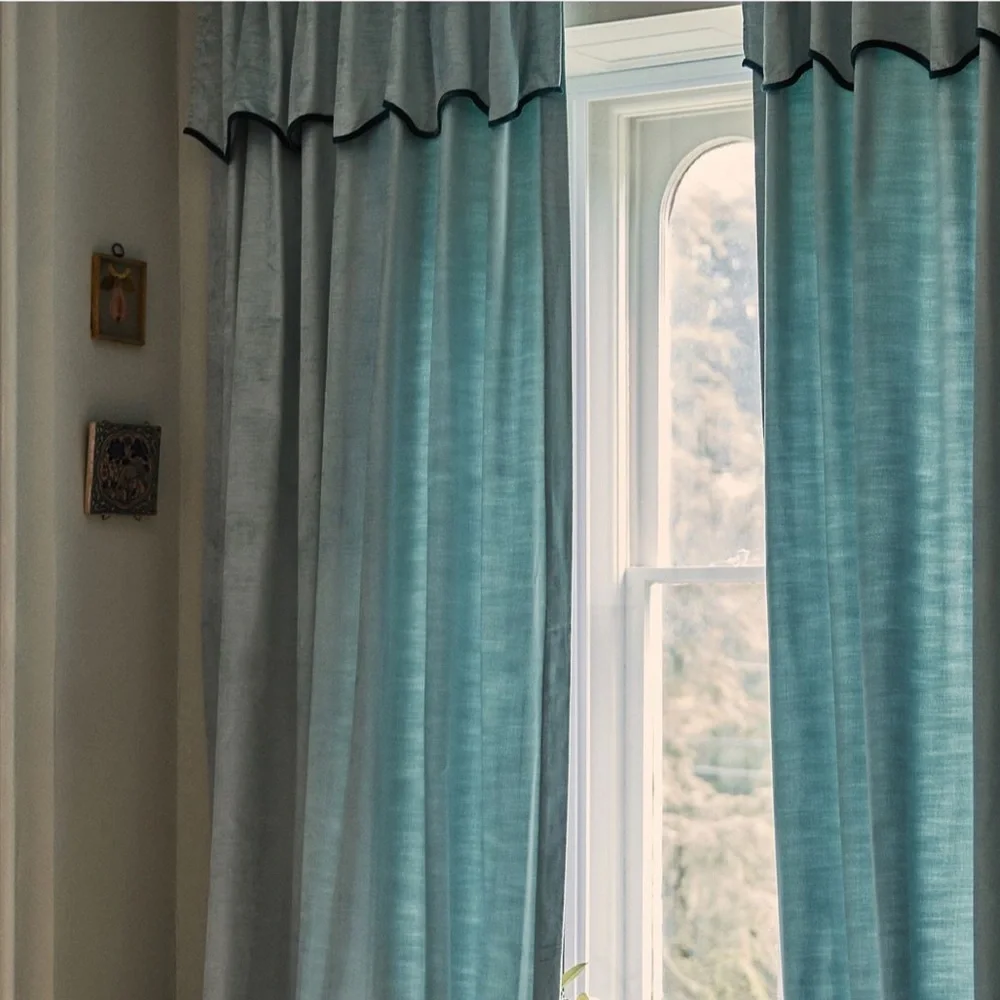 NEW  Adelina Velvet Valance Curtains. ( 2/ 50” x108”)